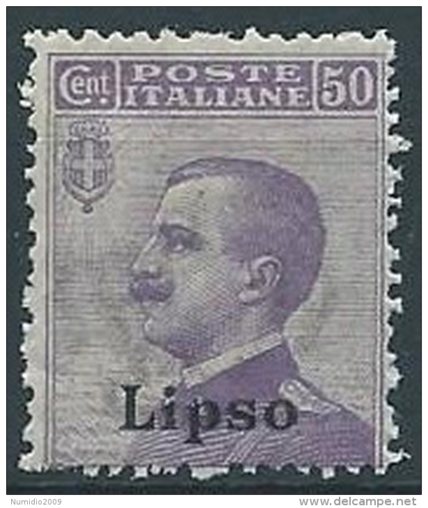 1912 EGEO LIPSO EFFIGIE 50 CENT MNH ** - W088-3 - Aegean (Lipso)