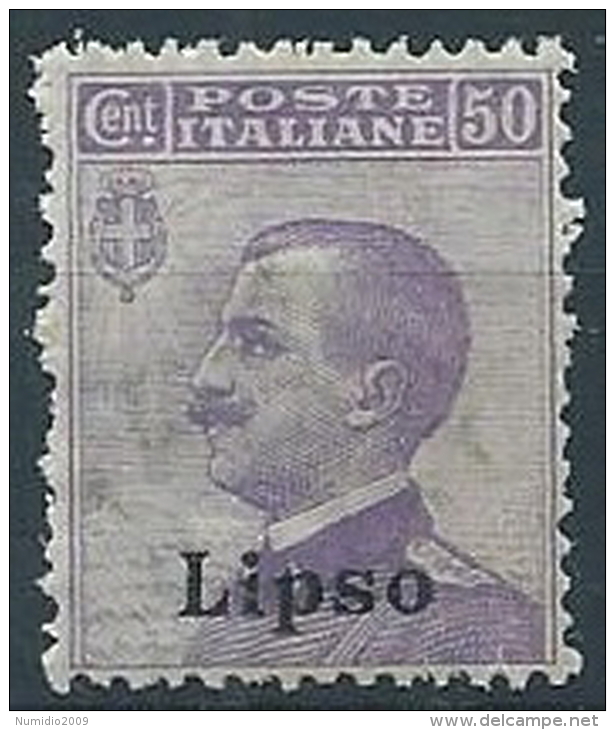 1912 EGEO LIPSO EFFIGIE 50 CENT MNH ** - W089 - Egée (Lipso)