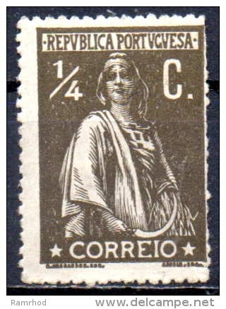 PORTUGAL 1912 Ceres -1/4c. - Brown MH - Unused Stamps