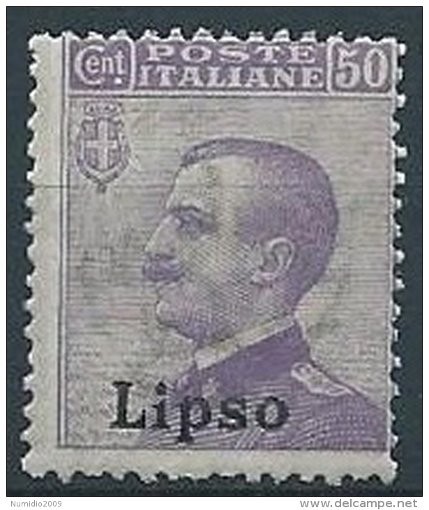1912 EGEO LIPSO EFFIGIE 50 CENT MNH ** - W089-3 - Ägäis (Lipso)