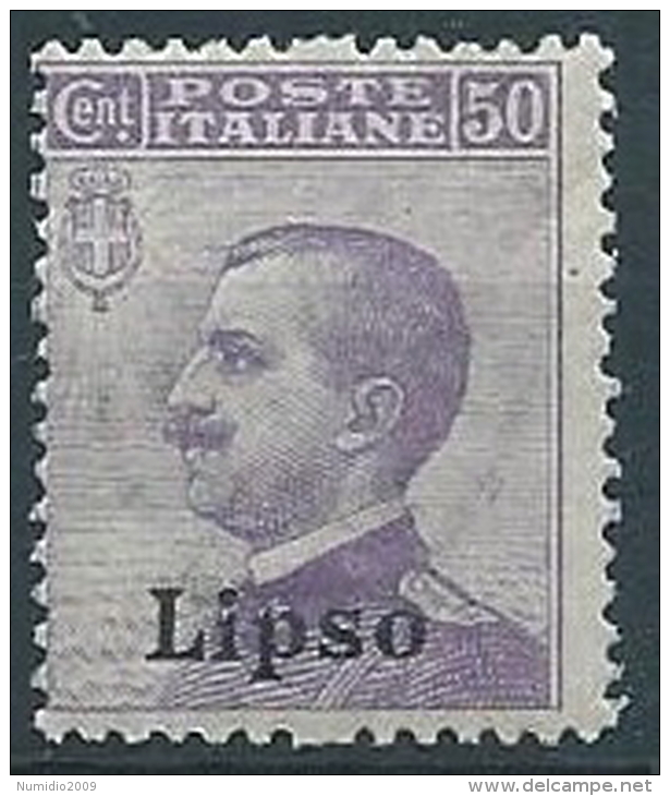 1912 EGEO LIPSO EFFIGIE 50 CENT MNH ** - W089-6 - Egée (Lipso)