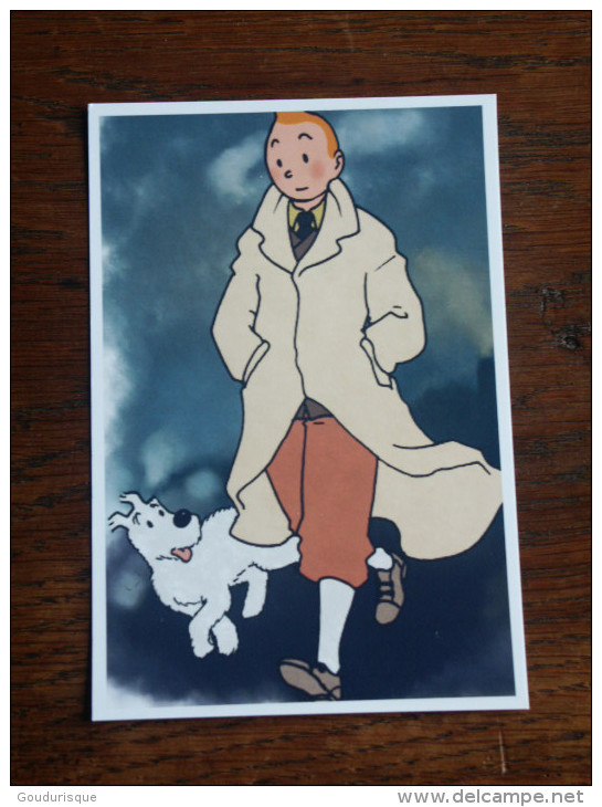 TINTIN Reproduction  CARTE POSTAL  TINTIN En IMPERMEABLE  HERGE - Tintin