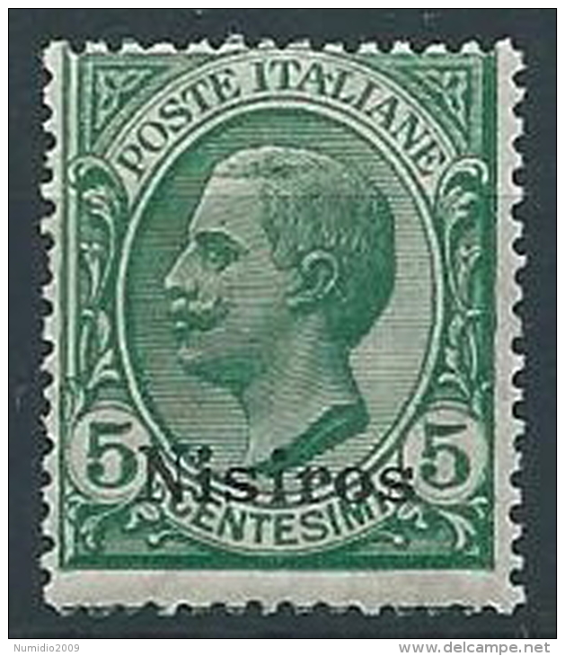 1912 EGEO NISIRO EFFIGIE 5 CENT MNH ** - W090-6 - Egée (Nisiro)