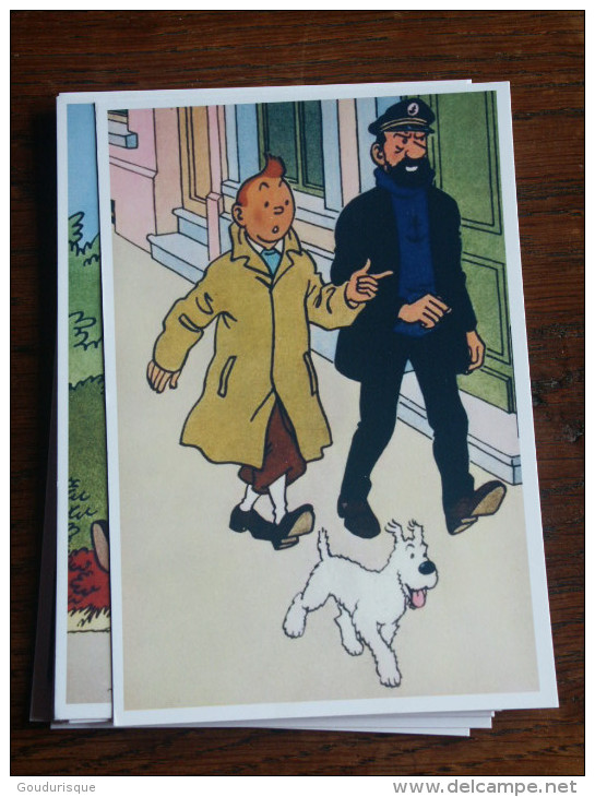 TINTIN Reproduction  CARTE POSTALE TINTIN MARCHE AVEC HADDOCK  HERGE - Tintin