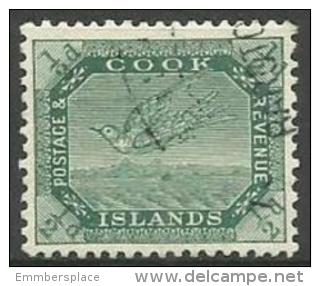 Cook Islands - 1909 Wrybill 1/2d Blue-green Perf 14.5x14 With Watermark Used  Sc 39 - Cook Islands