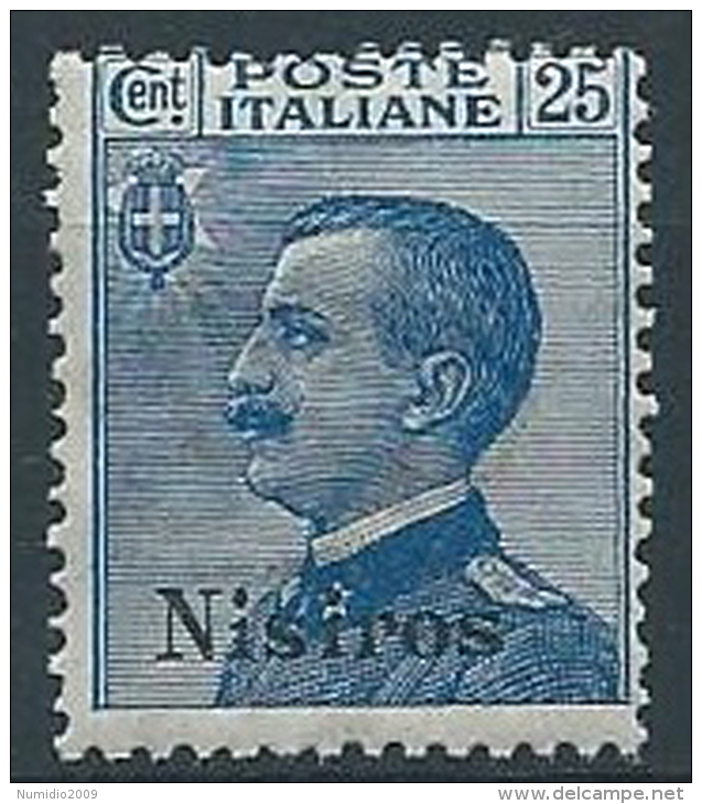 1912 EGEO NISIRO EFFIGIE 25 CENT MNH ** - W092-3 - Egeo (Nisiro)