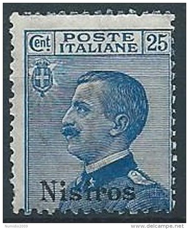 1912 EGEO NISIRO EFFIGIE 25 CENT MNH ** - W093-8 - Egeo (Nisiro)