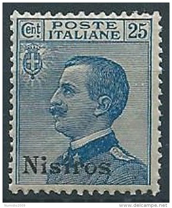 1912 EGEO NISIRO EFFIGIE 25 CENT MNH ** - W093-9 - Aegean (Nisiro)