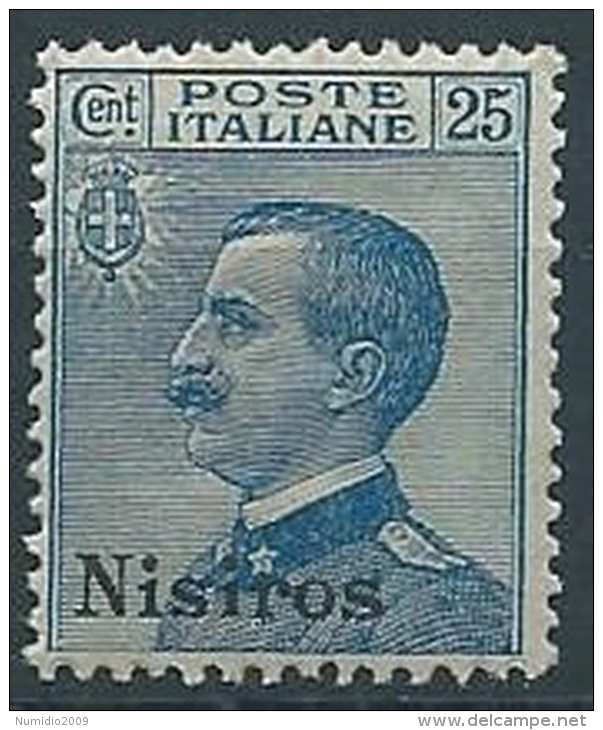 1912 EGEO NISIRO EFFIGIE 25 CENT MNH ** - W093-11 - Egeo (Nisiro)