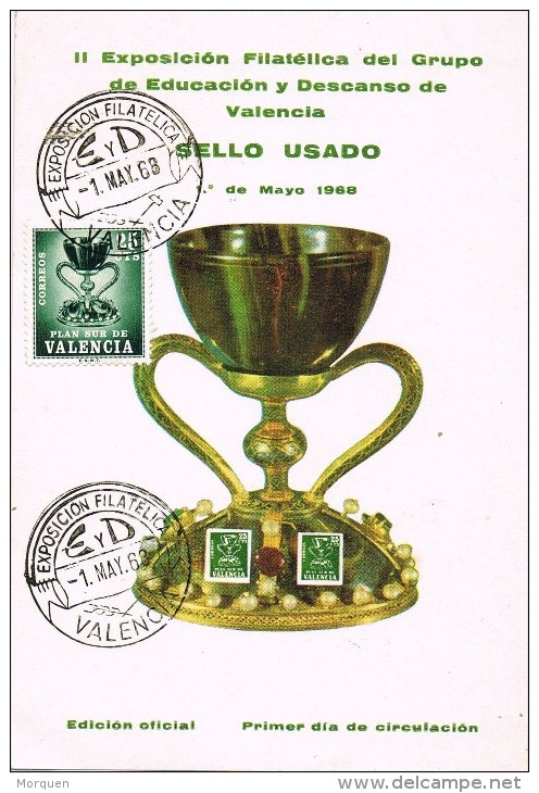 12635. Maxima Exposicion VALENCIA 1968. Plan Sur, Caliz Copa - Maximum Cards