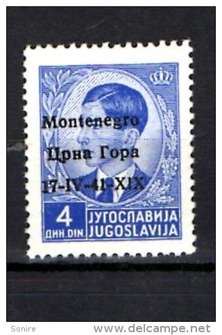 MONTENEGRO 1941 FRANCOBOLLO DI JUGOSLAVIA SOPRASTAMPATO MONTENEGRO 4D NUOVO MNH** - Montenegro