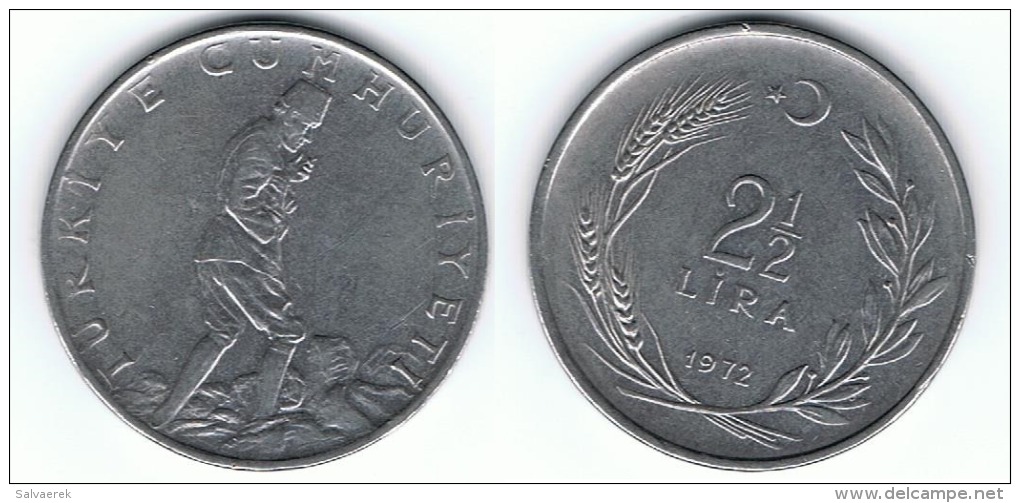 TURQUIA 2 LIRAS Y MEDIA 1972 - Turquia