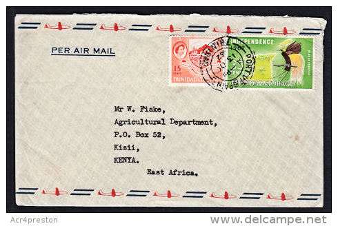 A0383 TRINIDAD & TOBAGO 1962, Cover Port Of Spain To Kenya - Trindad & Tobago (1962-...)