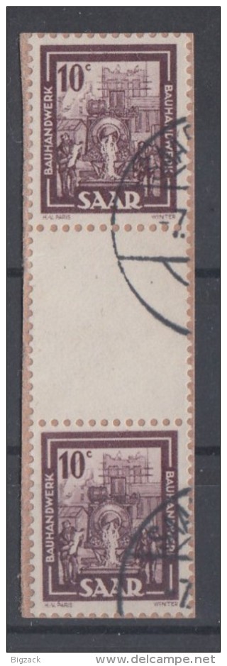 Saarland Minr.272 ZS Zwischensteg Gestempelt Briefstück - Oblitérés