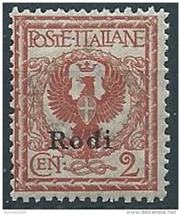 1912 EGEO RODI AQUILA 2 CENT MNH ** - W105-4 - Egée (Rodi)