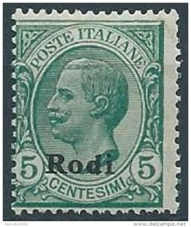 1912 EGEO RODI EFFIGIE 5 CENT MNH ** - W105-2 - Egée (Rodi)