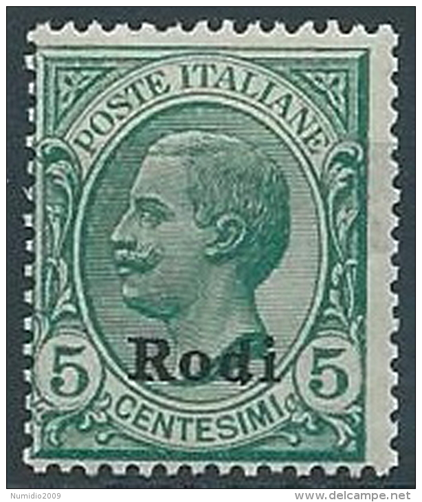 1912 EGEO RODI EFFIGIE 5 CENT MNH ** - W105-4 - Egée (Rodi)