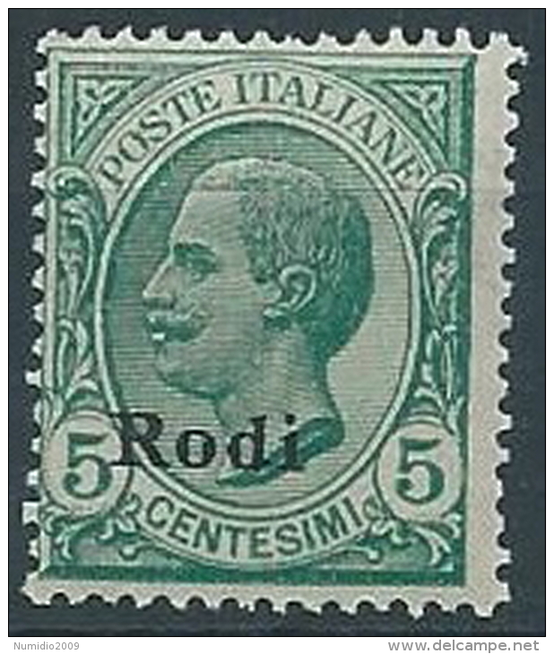 1912 EGEO RODI EFFIGIE 5 CENT MNH ** - W105-5 - Egée (Rodi)