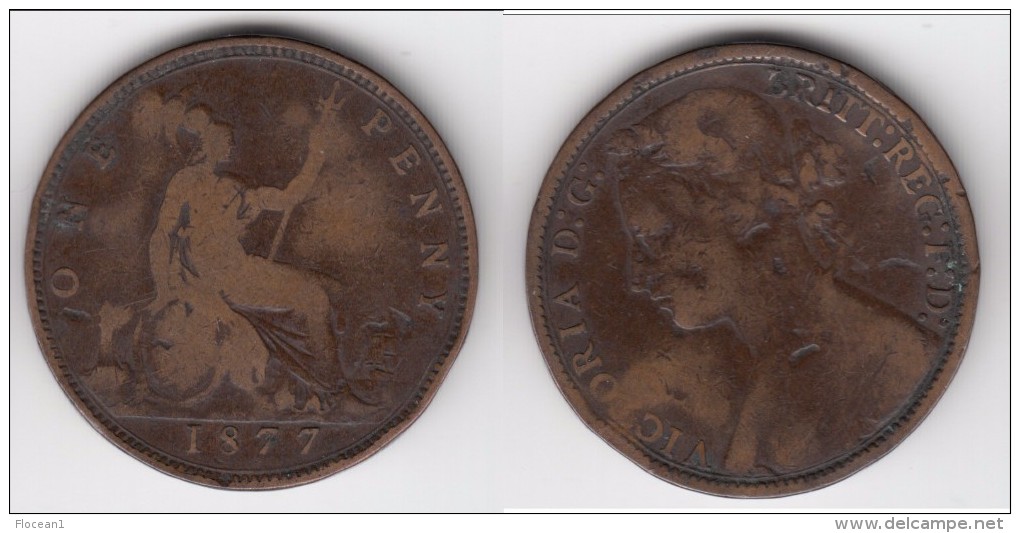 **** GRANDE-BRETAGNE - GREAT-BRITAIN - 1 PENNY 1877 - ONE PENNY 1877 VICTORIA **** EN ACHAT IMMEDIAT !!! - D. 1 Penny