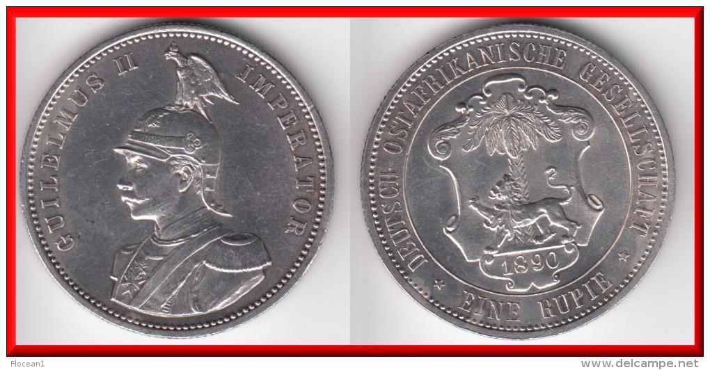 TOP QUALITY *** AFRIQUE ALLEMAGNE DE L´EST - DEUTSCH-OSTAFRIKA - 1 RUPIE 1890 WILHELM II - SILVER *** ACHAT IMMEDIAT !!! - Afrique Orientale Allemande