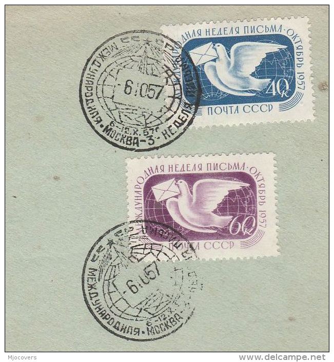 1957 RUSSIA COVER Stamps  CORRESPONDENCE WEEK BIRD  With EVENT Pmk Letter Writing - Briefe U. Dokumente