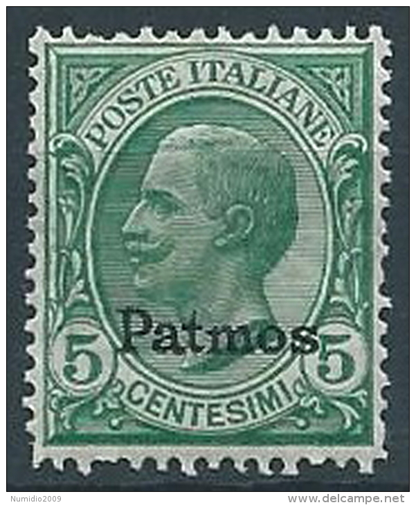 1912 EGEO PATMO EFFIGIE 5 CENT MNH ** - W097-5 - Egée (Patmo)