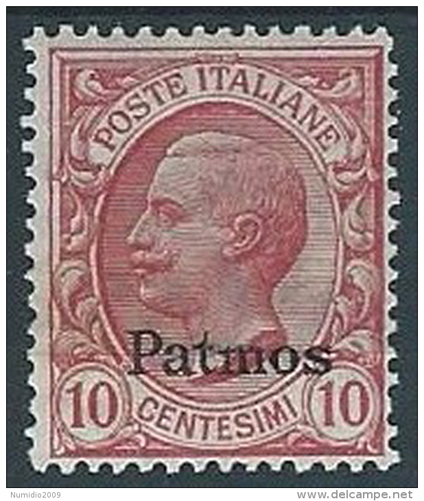 1912 EGEO PATMO EFFIGIE 10 CENT MH * - W098-2 - Egée (Patmo)