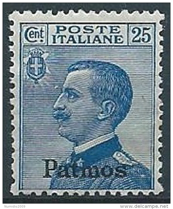 1912 EGEO PATMO EFFIGIE 25 CENT MNH ** - W099-4 - Egée (Patmo)