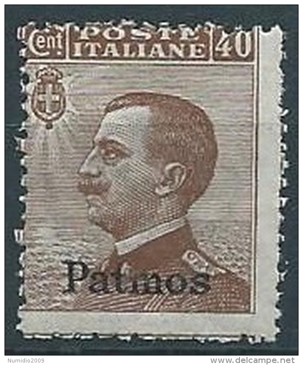 1912 EGEO PATMO EFFIGIE 40 CENT MNH ** - W099-7 - Egée (Patmo)