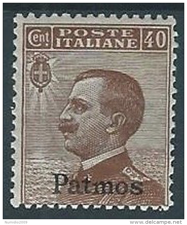 1912 EGEO PATMO EFFIGIE 40 CENT MH * - W099 - Egeo (Patmo)