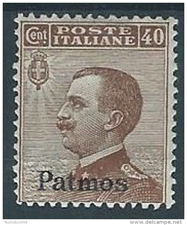 1912 EGEO PATMO EFFIGIE 40 CENT MH * - W099-2 - Egée (Patmo)