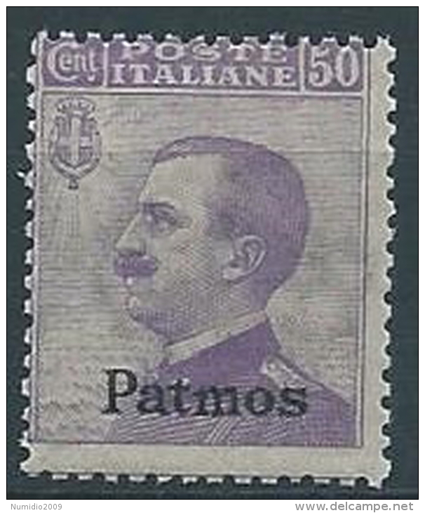 1912 EGEO PATMO EFFIGIE 50 CENT MNH ** - W099-3 - Egée (Patmo)