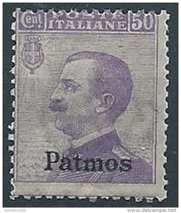 1912 EGEO PATMO EFFIGIE 50 CENT MNH ** - W100-3 - Egeo (Patmo)