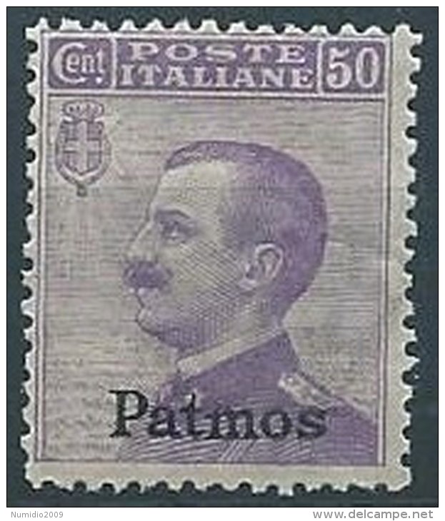 1912 EGEO PATMO EFFIGIE 50 CENT MNH ** - W100-5 - Egée (Patmo)