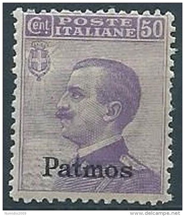 1912 EGEO PATMO EFFIGIE 50 CENT MNH ** - W100-6 - Egée (Patmo)