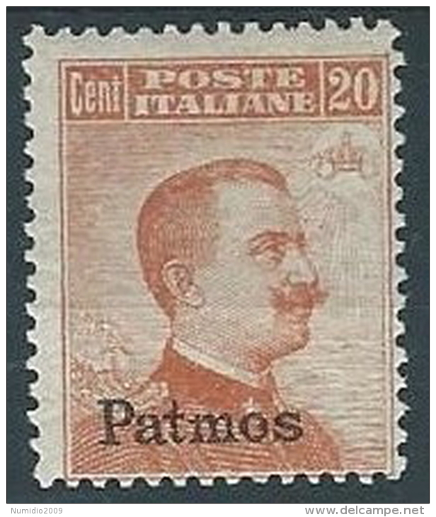 1917 EGEO PATMO EFFIGIE 20 CENT MH * - W101-4 - Egée (Patmo)