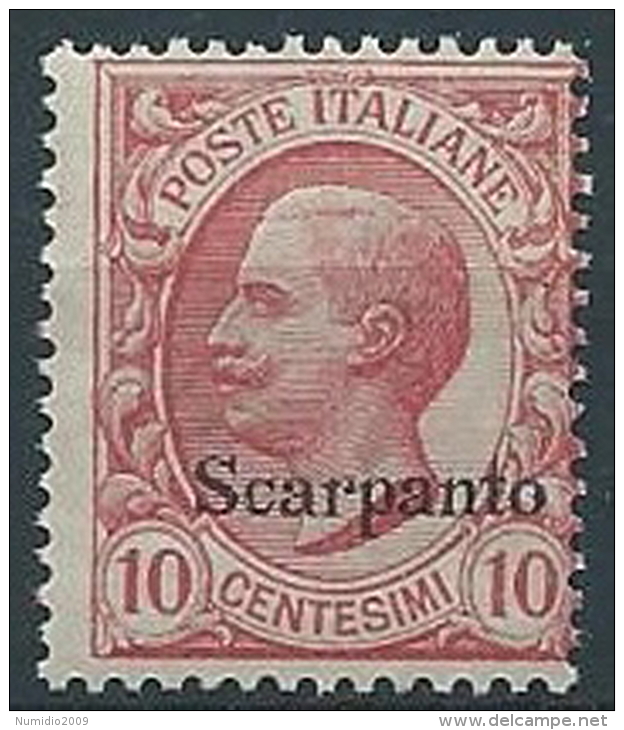 1912 EGEO SCARPANTO EFFIGIE 10 CENT MNH ** - W117-2 - Aegean (Stampalia)