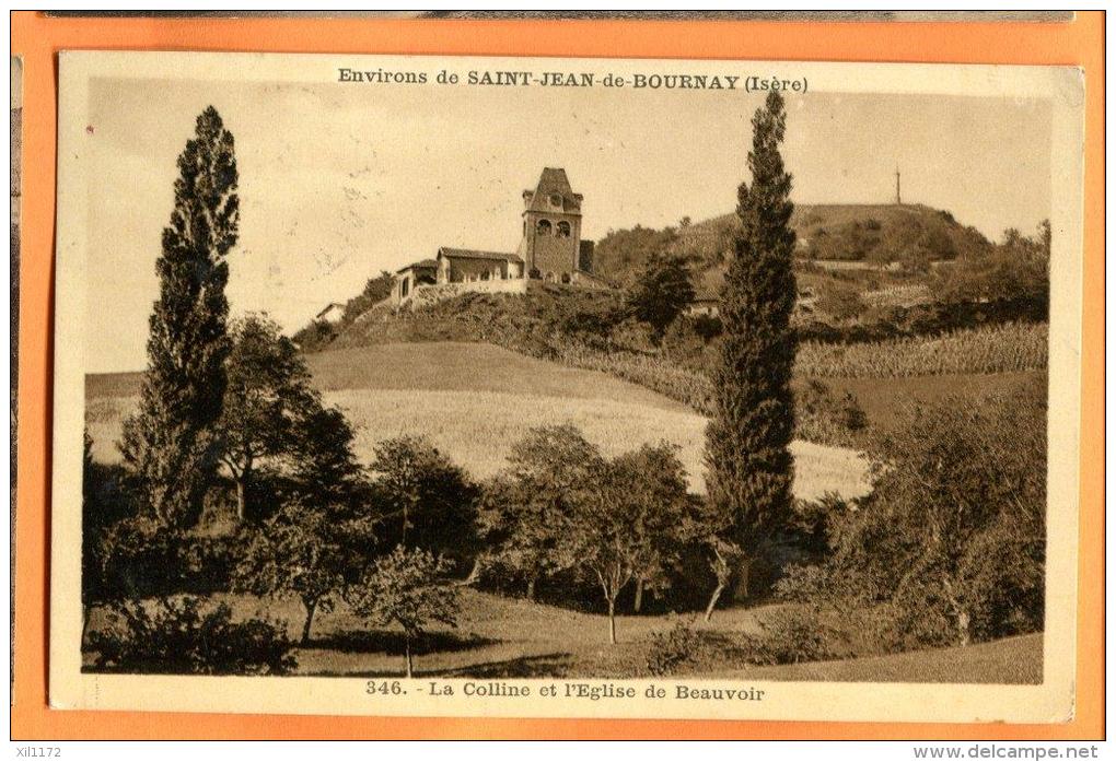 MN4-25 Environs De Saint-Jean De Bournay Colline Et Eglise De Beauvoir. Circulé - Saint-Jean-de-Bournay