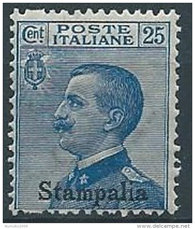 1912 EGEO STAMPALIA EFFIGIE 25 CENT MNH ** - W117-6 - Egée (Stampalia)