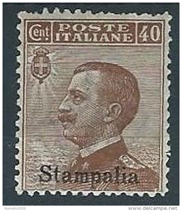 1912 EGEO STAMPALIA EFFIGIE 40 CENT MH * - W118 - Aegean (Stampalia)