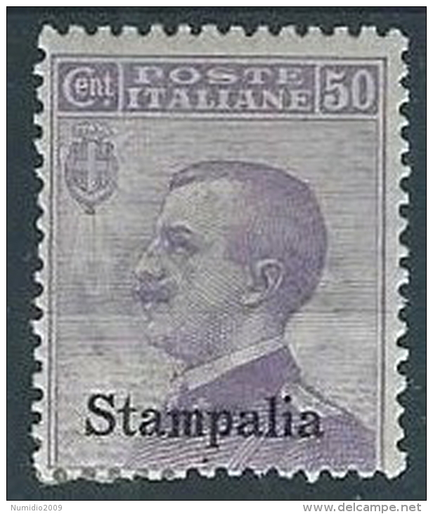 1912 EGEO STAMPALIA EFFIGIE 50 CENT MH * - W119 - Egée (Stampalia)