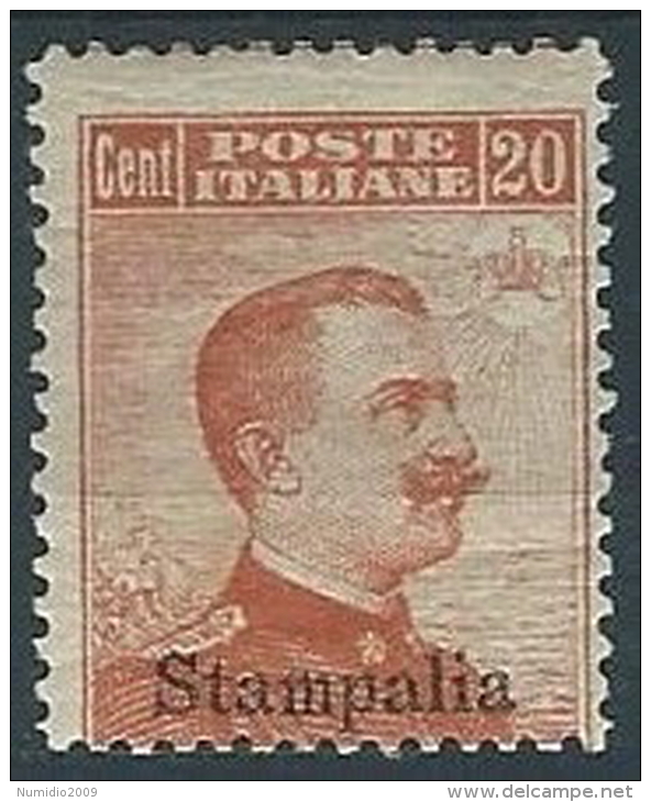 1917 EGEO STAMPALIA EFFIGIE 20 CENT MH * - W119 - Egée (Stampalia)
