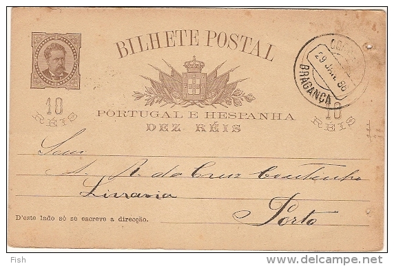 Portugal & Bilhete Postal, Portugal, Hespanha, Bragança, Porto 1886 (183) - Cartas & Documentos