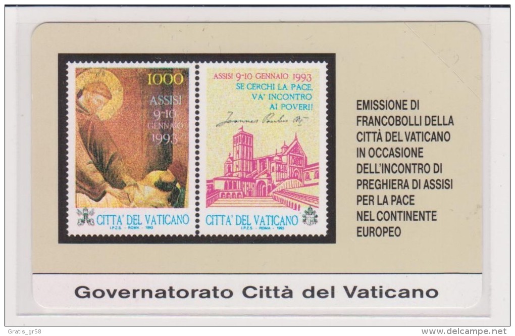 Vatican - Vat 1, Assisi Per La Pace, 10,000 L, 19,600ex, 1/93, Mint - Vatikan