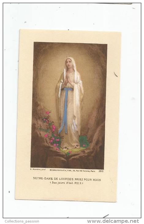 Image Pieuse , Image Religieuse ,  NOTRE DAME DE LOURDES  , 2 Scans , Abbé Perreyve - Devotion Images