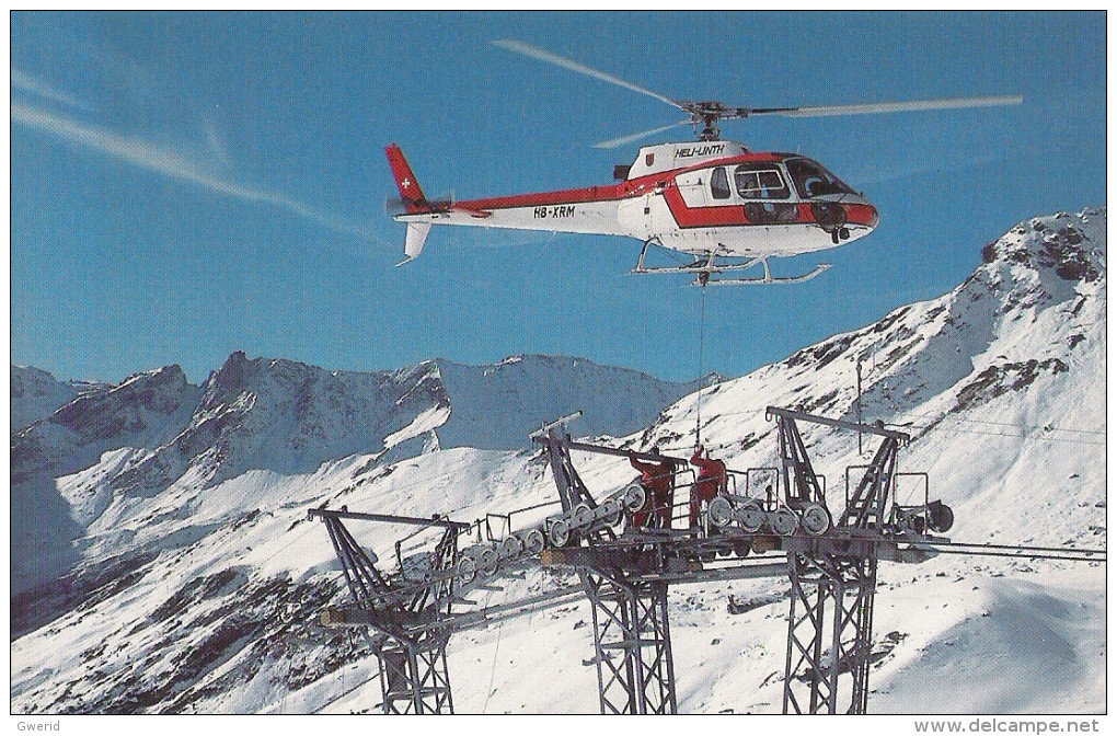 CARTE POSTALE - HELICOPTERE ECUREUIL HB- XRM - ELM SUISSE - Hubschrauber