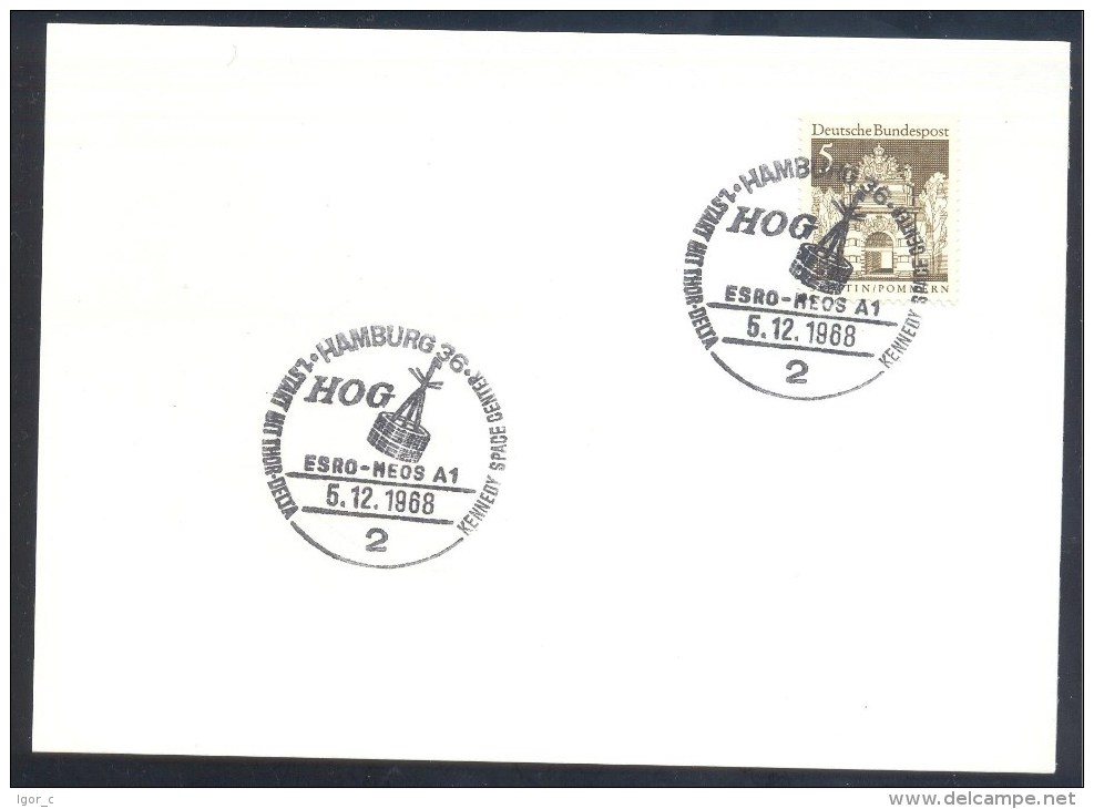 Germany Deutschland 1968 Card: Space Weltraum: HOG ERSO; NEOS A1 Satellite Telescope Cancellation - Europa