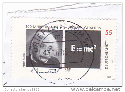 69   GERMANY FEDERAL REPUBLIC,STAMPS 2005 FRAGMENT USED,EINSTEIN . - Albert Einstein