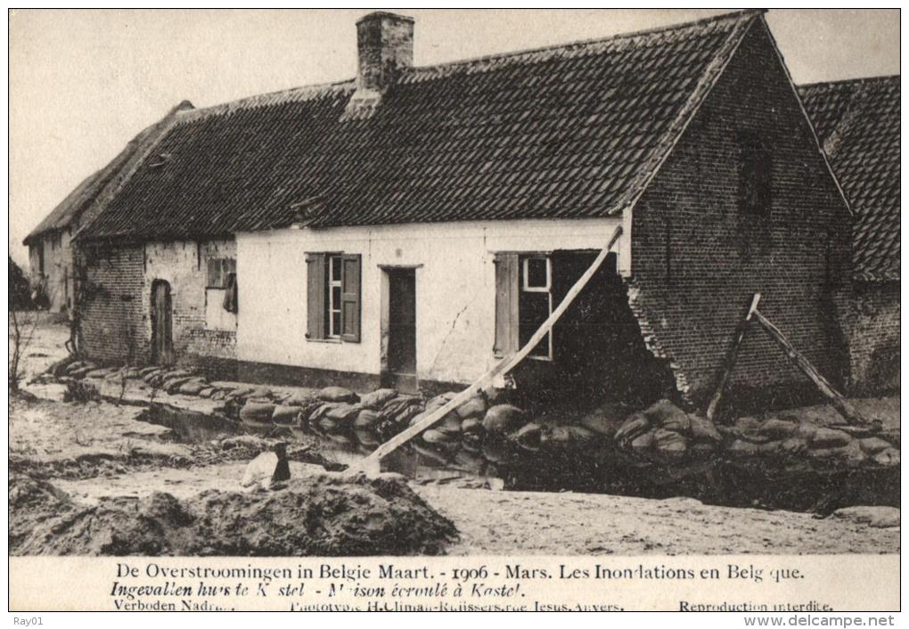 BELGIQUE - FLANDRE ORIENTALE - HAMME - KASTEL - De Overstroomingen In Belgie Maart 1906 - Ingevallen Huis Te Castel - Hamme