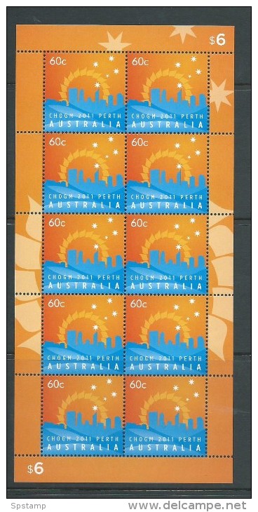 Australia 2011 CHOGM Conference Single X 10 In Sheetlet Form MNH - Mint Stamps